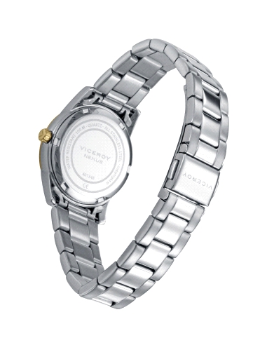 RELOJ ACERO DORADO MUJER, COLECCION ABRAHAM MATEO                                                   