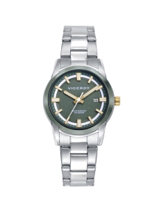 RELOJ ACERO VERDE MUJER, COLECCION ABRAHAM MATEO                                                    