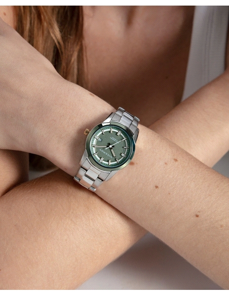 RELOJ ACERO VERDE MUJER, COLECCION ABRAHAM MATEO                                                    