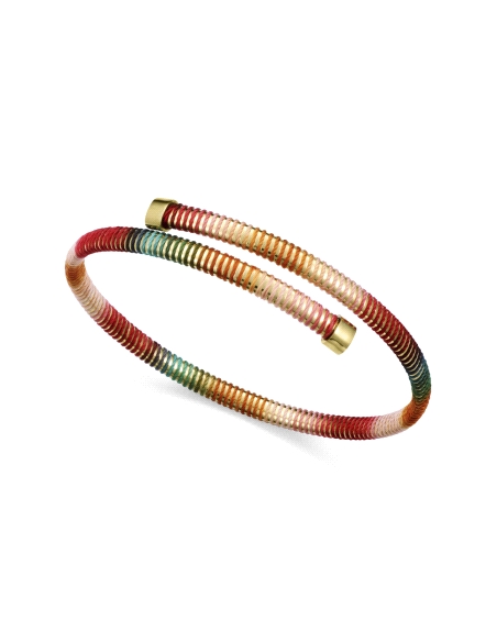 PULSERA ACERO ABIERTA FLEXIBLE ENROSCADA, COLECCION LAURA ESCANES                                   