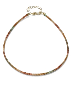COLLAR ACERO DORADO TUBOGAS CORDON ENROSCADO, COLECCION LAURA ESCANES                               