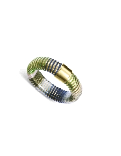 ANILLO ACERO TUBIGAS CON CORDON ENROSCADO, COLECCION LAURA ESCANES                                  