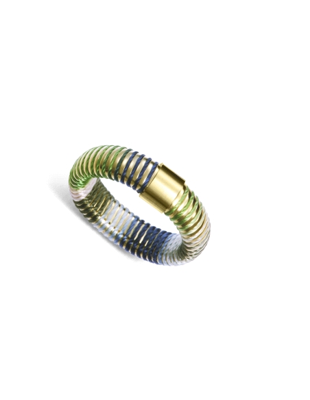 ANILLO ACERO TUBIGAS CON CORDON ENROSCADO, COLECCION LAURA ESCANES                                  