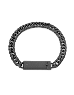PULSERA ACERO NEGRO CADENA CON PLACA, COLECCION ABRAHAM MATEO                                       