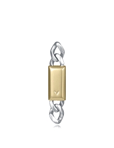 PENDIENTE UNICO DE ACERO DORADO, COLECCION ABRAHAM MATEO                                            