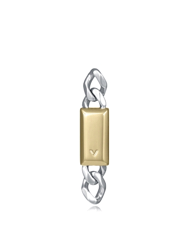 PENDIENTE UNICO DE ACERO DORADO, COLECCION ABRAHAM MATEO                                            