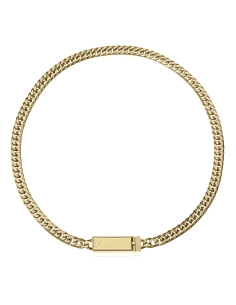 COLLAR ACERO DORADO CADENA CON PLACA, COLECCION ABRAHAM MATEO                                       