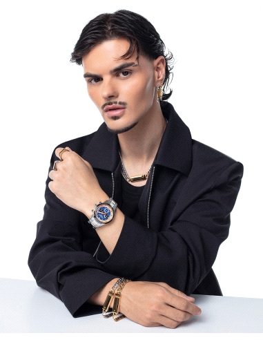 ANILLO DE ACERO SELLO DORADO, COLECCION ABRAHAM MATEO                                               