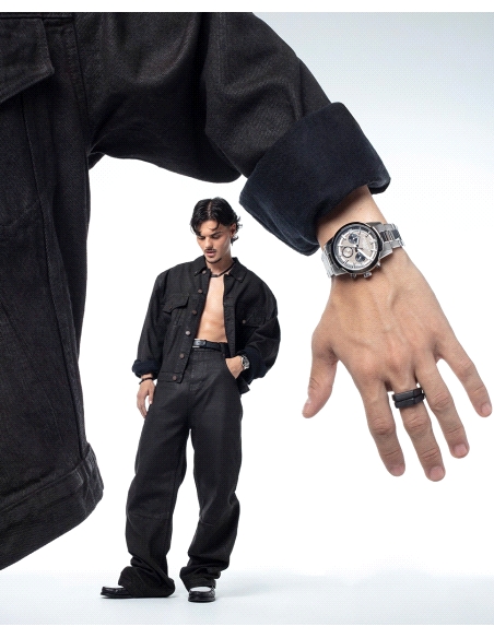 ANILLO ACERO SELLO NEGRO, COLECCION ABRAHAM MATEO                                                   