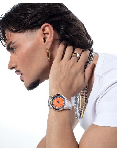 ANILLO ACERO SELLO CON PLACA DORADA, COLECCION ABRAHAM MATEO                                        