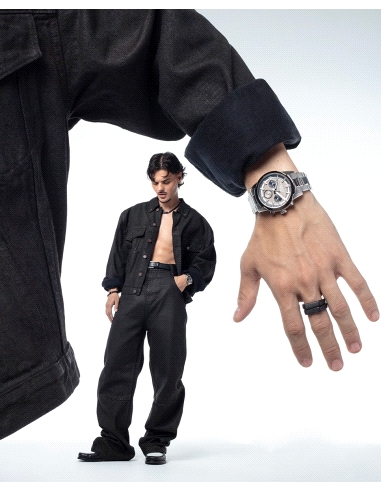 ANILLO ACERO NEGRO SELLO, COLECCION ABRAHAM MATEO                                                   