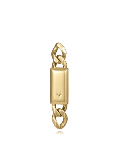 PENDIENTE UNICO ACERO DORADO, COLECCION ABRAHAM MATEO