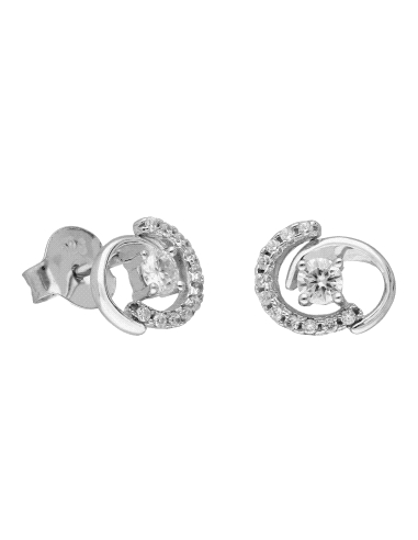 PENDIENTES BRIZZLING PLATA CON DIAMANTE MOISSANITA BME144                                           