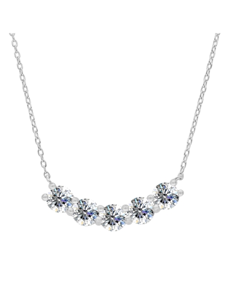 GARGANTILLA BRIZZLING PLATA CON DIAMANTE MOISSANITA BMP107                                          