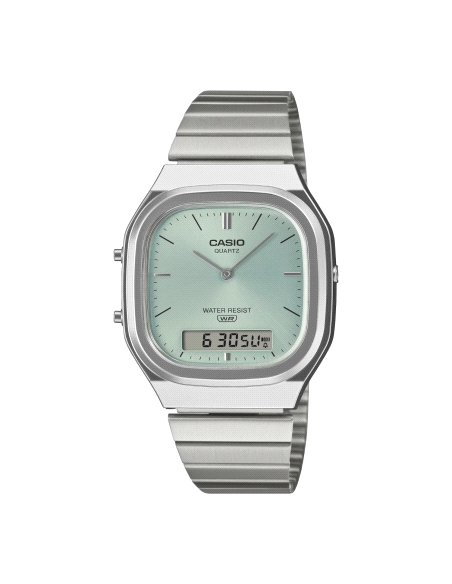 RELOJ CASIO VINTAGE UNISEX ACERO AQ-240E-2AEF                                                       