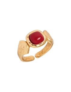 ANILLO VIDAL&VIDAL AJUSTABLE ZAHARA CON CORAL SINTETICO ROJO X48517101                              