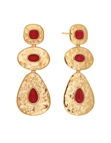 PENDIENTES VIDAL&VIDAL ZAHARA CON CORAL SINTETICO ROJO X48514                                       