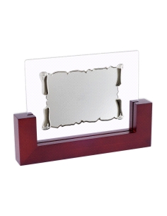 PLACA CONMEMORATIVA MADERA Y CRISTAL PERGAMINO                                                      