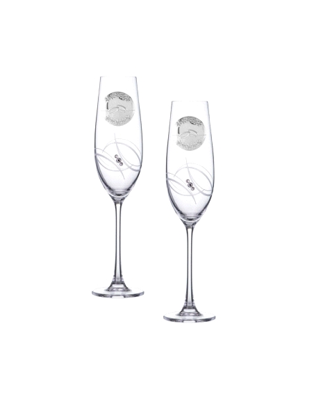 ESTUCHE COPAS CONMEMORATIVA CRISTAL ALIANZAS                                                        
