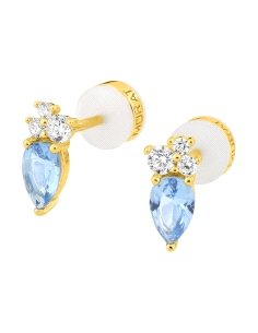 PENDIENTES MURAT PLATA TWIST ORO AZUL GLACIAR                                                       