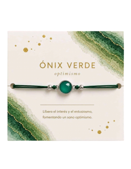 PULSERA THAIBA PLATA ONIX VERDE                                                                     