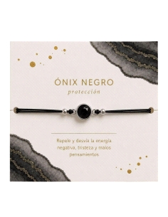 PULSERA THAIBA PLATA ONIX NEGRO                                                                     