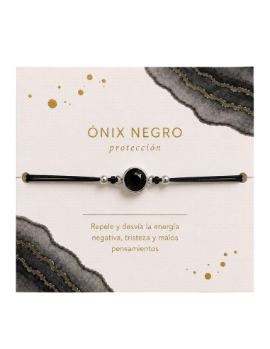 PULSERA THAIBA PLATA ONIX NEGRO                                                                     