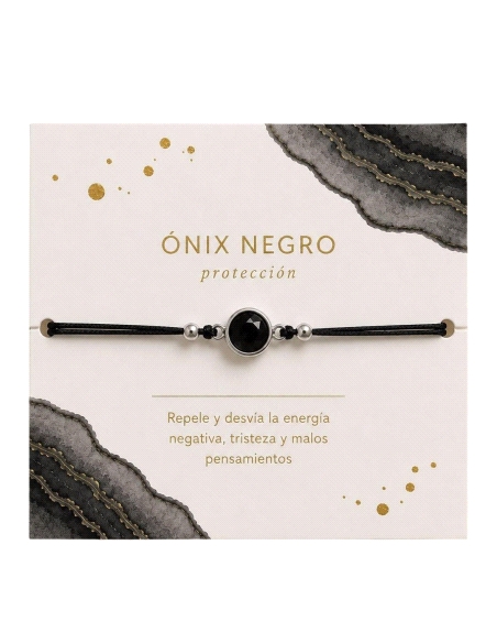 PULSERA THAIBA PLATA ONIX NEGRO                                                                     