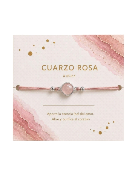 PULSERA THAIBA PLATA CUARZO ROSA                                                                    