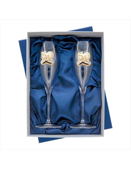 ESTUCHE COPAS CONMEMORATIVAS CRISTAL 50 ANIVERSARIO