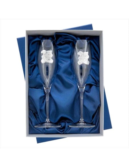 ESTUCHE COPAS CONMEMORATIVAS CRISTAL 25 ANIVERSARIO