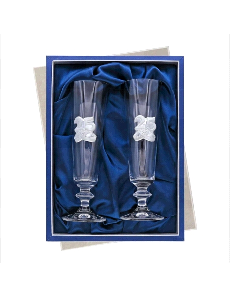 ESTUCHE COPAS CONMEMORATIVAS CRISTAL 25 ANIVERSARIO