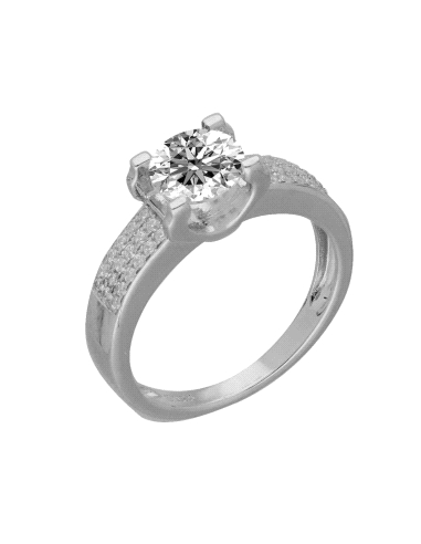 ANILLO BRIZZLING PLATA Y DIAMANTE MOISSANITA TALLA 16 BMR149.16                                     