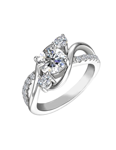 ANILLO BRIZZLING PLATA Y DIAMANTE MOISSANITA TALLA 14 BMR109.14                                     