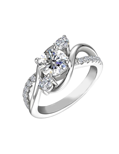 ANILLO BRIZZLING PLATA Y DIAMANTE MOISSANITA TALLA 14 BMR109.14                                     
