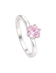 ANILLO BRIZZLING PLATA Y DIAMANTE MOISSANITA ROSA TALLA 14 BMR2002-P.1                              