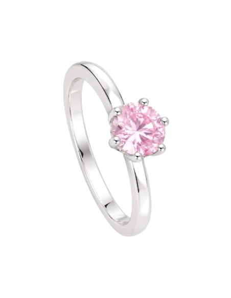 ANILLO BRIZZLING PLATA Y DIAMANTE MOISSANITA ROSA TALLA 12 BMR2002-P.1                              