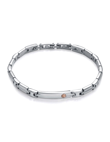 PULSERA VICEROY CABALLERO ACERO Y ORO ROSA 9K 6491P01000                                            