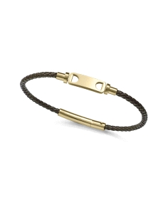 PULSERA VICEROY CABALLERO ACERO IP DORADO PIEL MARRON 14408P01011                                   
