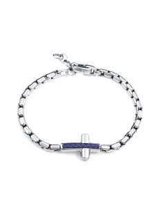 PULSERA VICEROY CABALLERO ACERO Y PIEL AZUL CRUZ 14396P01000                                        